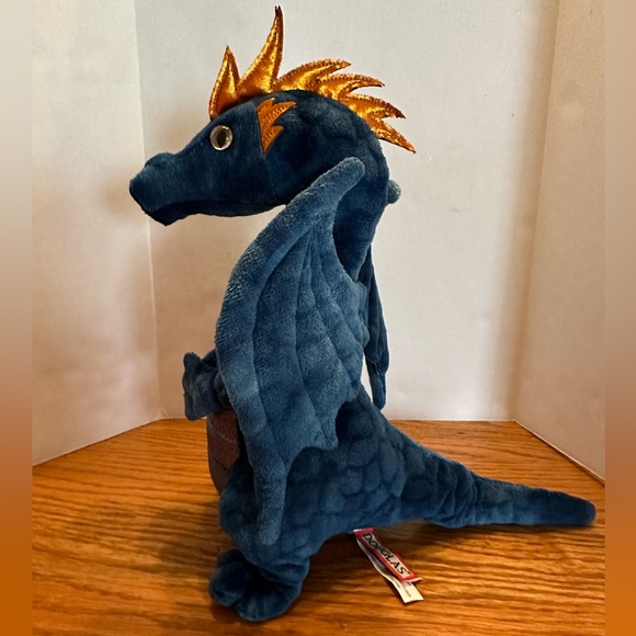 Zander the Blue Dragon Plush Glitter Belly Stuffed Animal 2022 Douglas - Picture 5 of 5